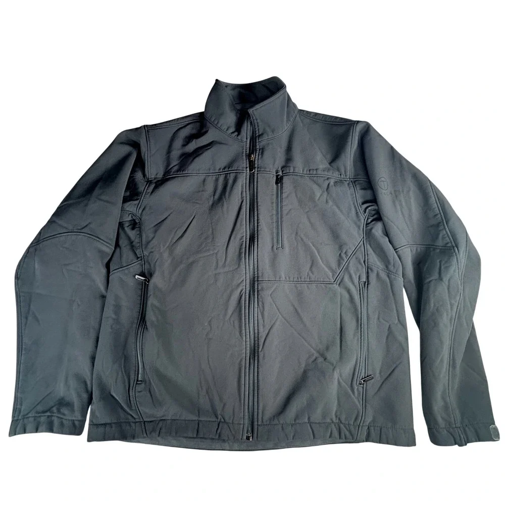 Tumi T-Tech Softshell Jacket Dark Gray Full Zip Fleece Lined Water Resistant M